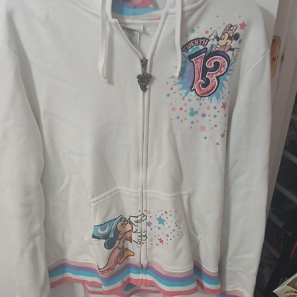 Walt Disney 2013 Anniversary white zip up hoodie